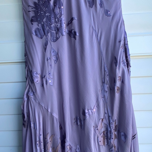Alex Evenings Floral Y2K Purple  High/low Chiffon/Silk  Dress - Picture 11 of 14
